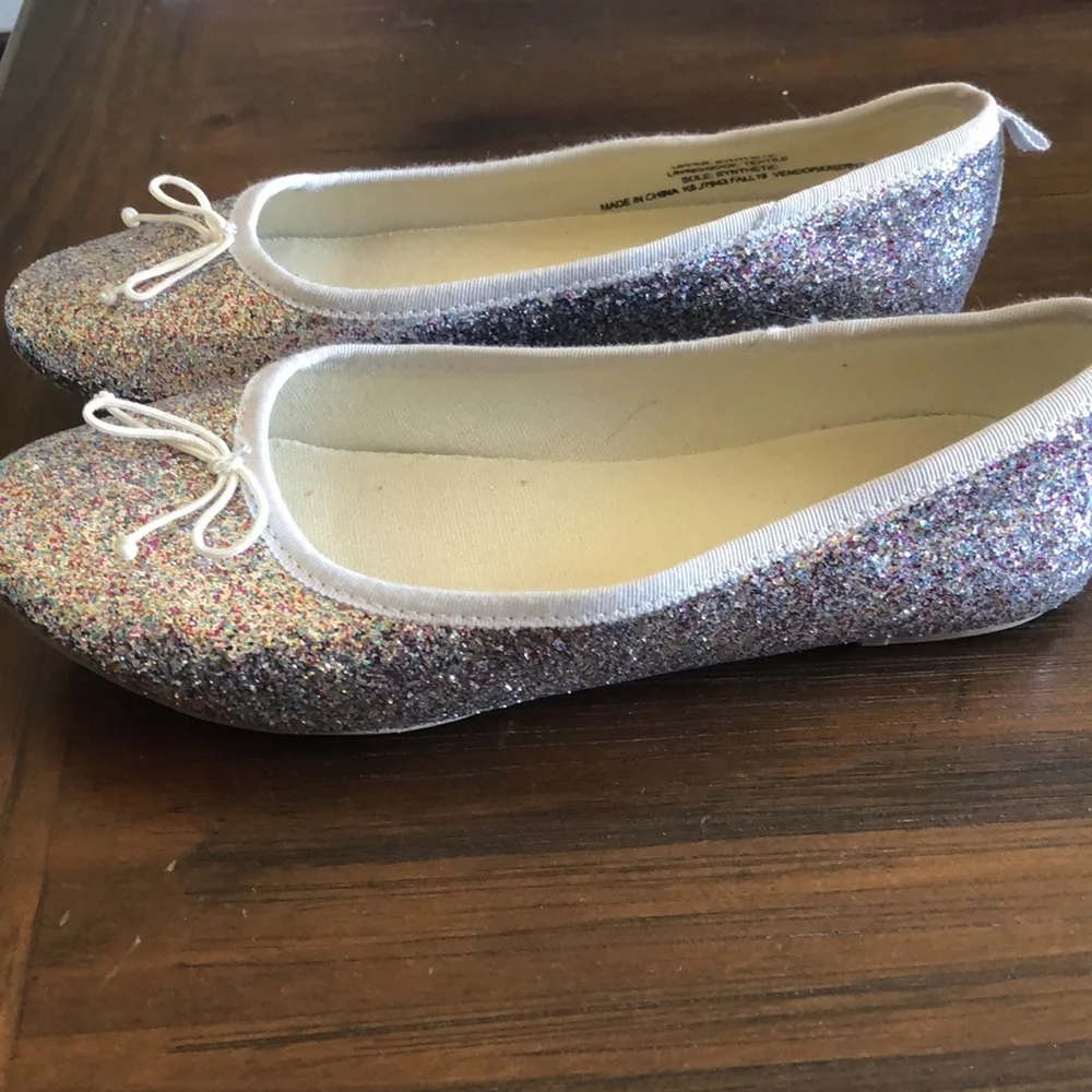 JCrew girls sparkle flats size 5
